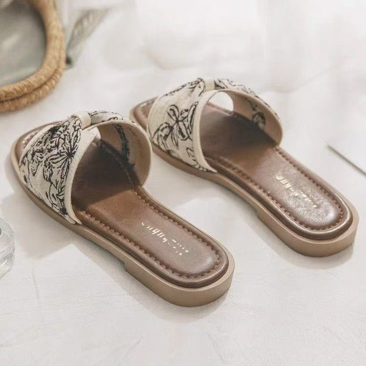 French  National Flat Outdoor Comfortable Slippers The Muse