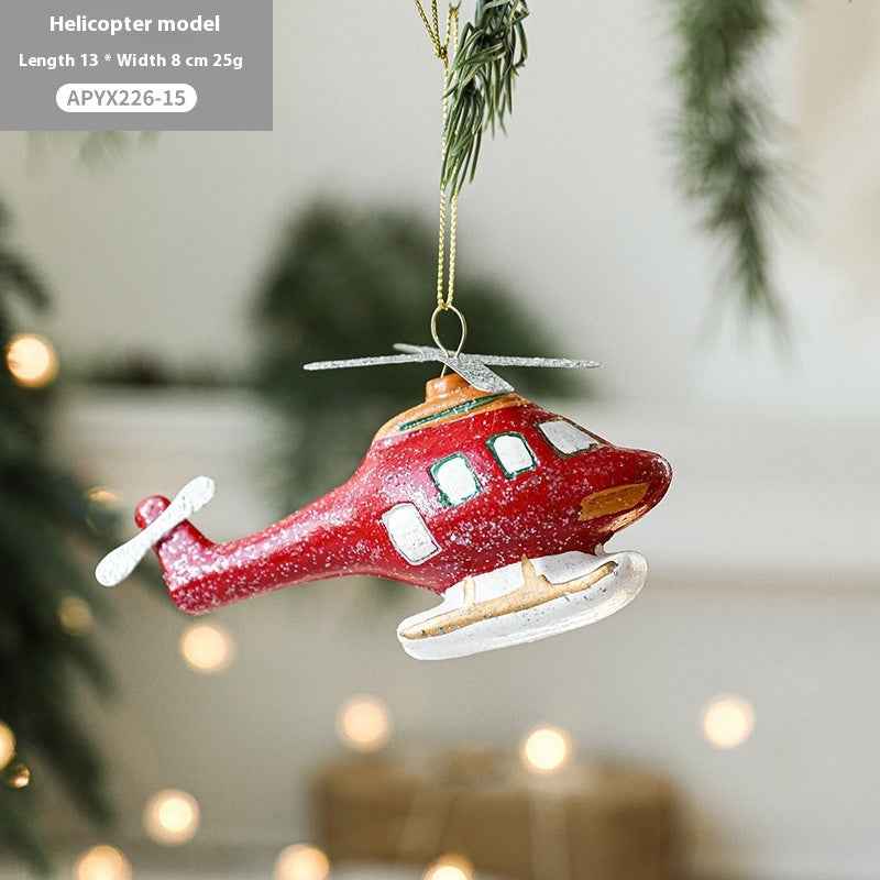Christmas Tree Painted Plastic Decorations Pendant