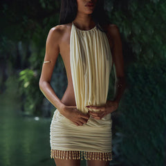 Sexy Backless -Slim Fit Short Hip-hugger Dress - Muselune