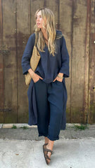 V-neck Long Suits Top with Pocket - Muselune