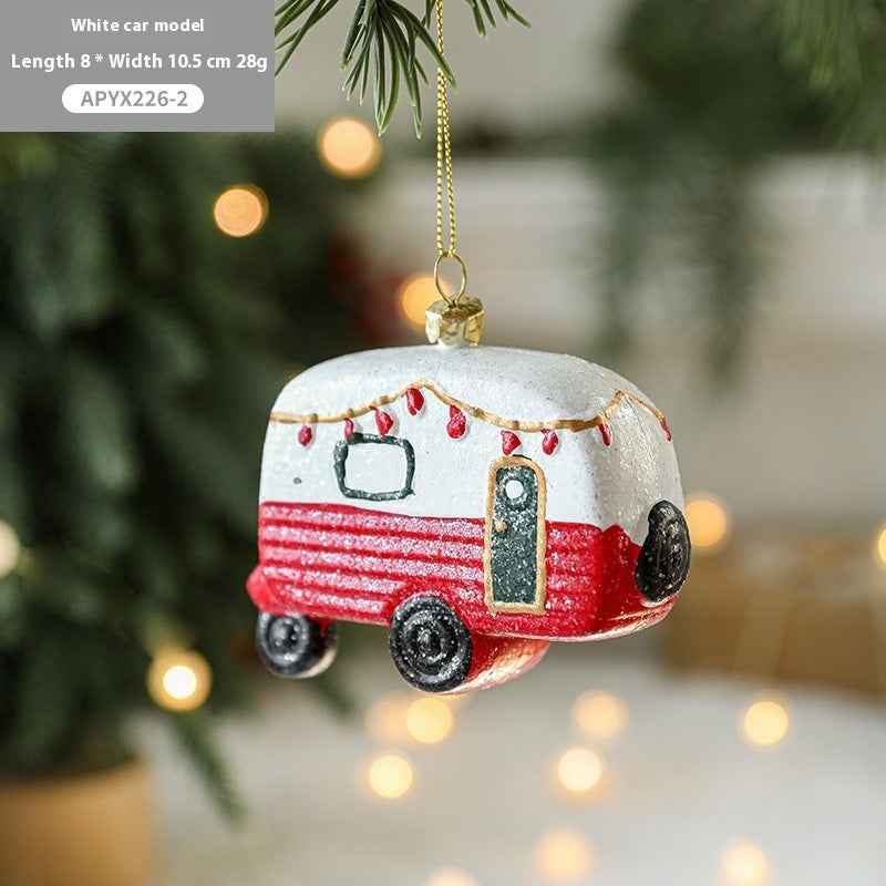 Christmas Tree Painted Plastic Decorations Pendant