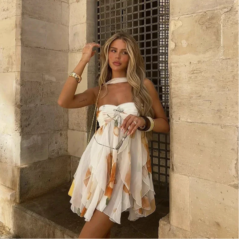 Printed Off-Shoulder Summer Dress
