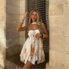 Printed Off-Shoulder Summer Dress
