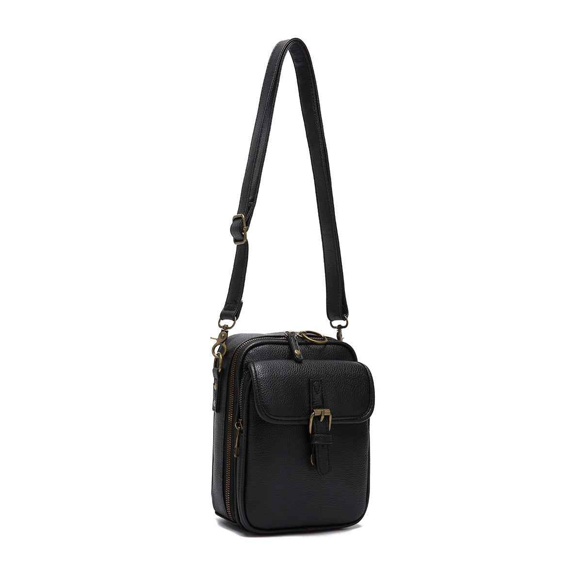 Vintage Capacity PU Leather Crossbody Bag - Muselune