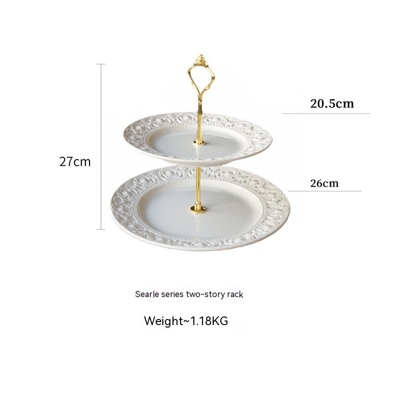 Hollow Relief Plate Afternoon Tea Tableware Dessert Plate Western Cuisine Plate Dim Sum Plate West Point Plate Muselune