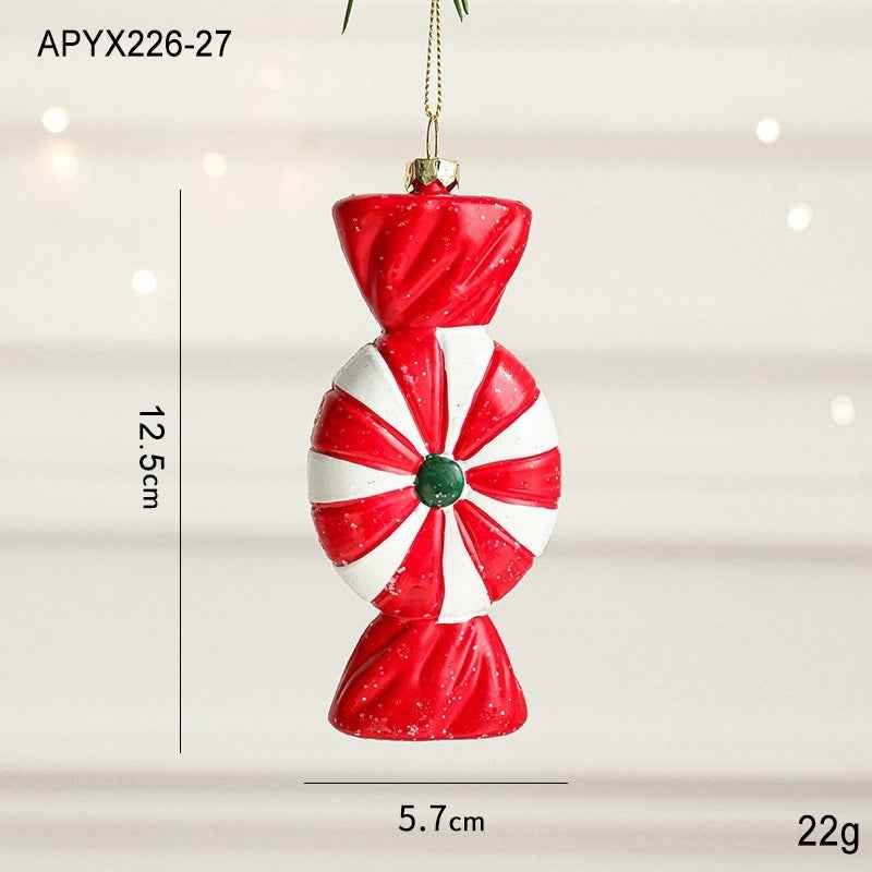 Christmas Tree Painted Plastic Decorations Pendant