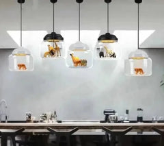 Creative animal kindergarten restaurant glass chandelier Muselune