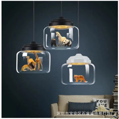 Creative animal kindergarten restaurant glass chandelier Muselune