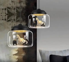 Creative animal kindergarten restaurant glass chandelier Muselune