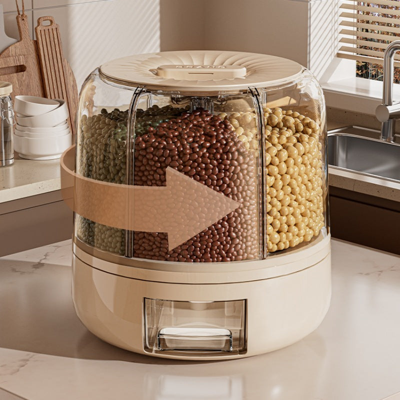 Storage box for grains, kitchen rice bucket, sealed rice jar, food grade moisture-proof and insect-proof food storage Muselune