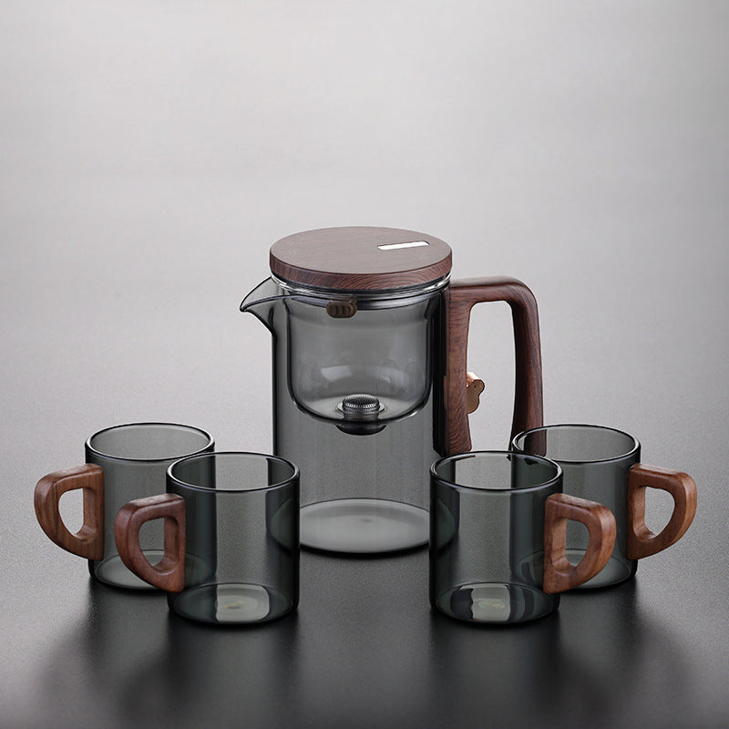 Elegant cup teapot tea water separation household tea brewing artifact magnetic suction tea brewer glass filter teapot tea set Muselune