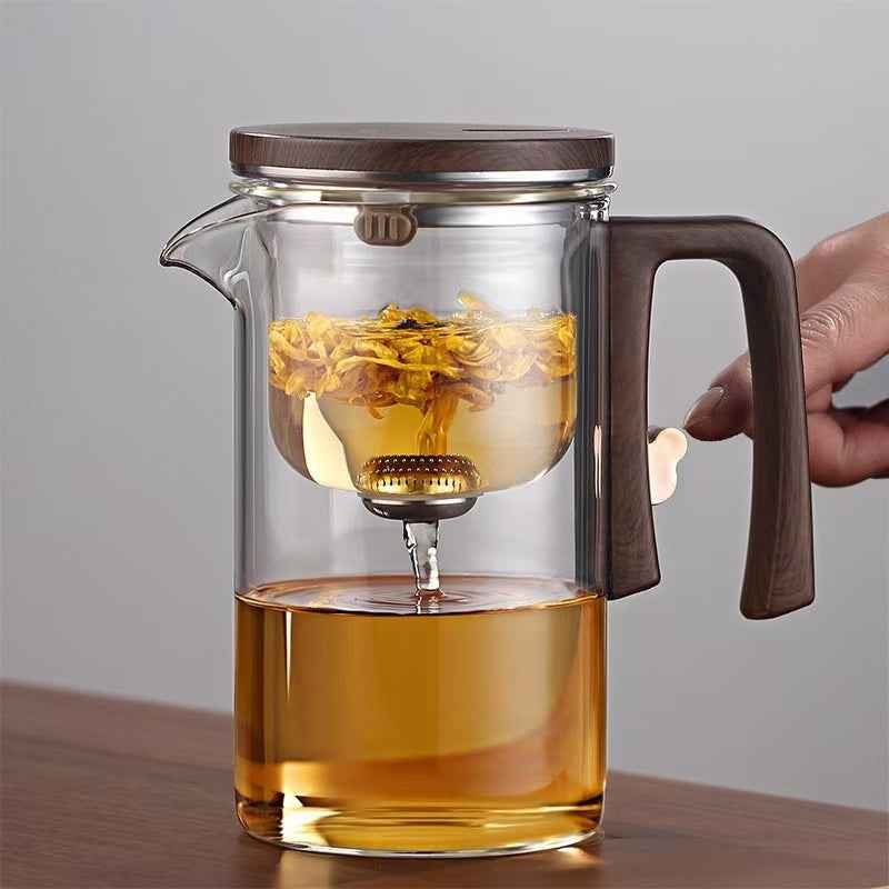 Elegant cup teapot tea water separation household tea brewing artifact magnetic suction tea brewer glass filter teapot tea set