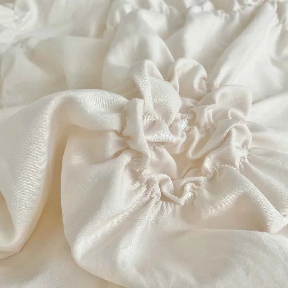 Big Pinch Pleat Duvet Cover – Soft Microfiber 3pcs Bedding Set - Muselune