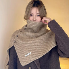 Cloak Poncho Cape Button split knitted cape shawl Muselune