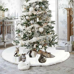 Christmas Tree Skirts White Plush Mat 78/90/122cm Muselune