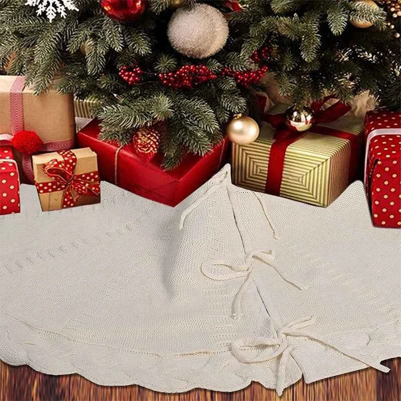 62cm Christmas Cable Knit Tree Skirt / Mat Muselune