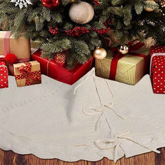 62cm Christmas Cable Knit Tree Skirt / Mat Muselune