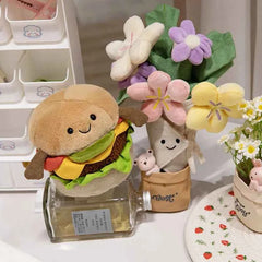 Soft Toys- Hamburg Plush 15cm ,Holding Flowers 30cm - Muselune