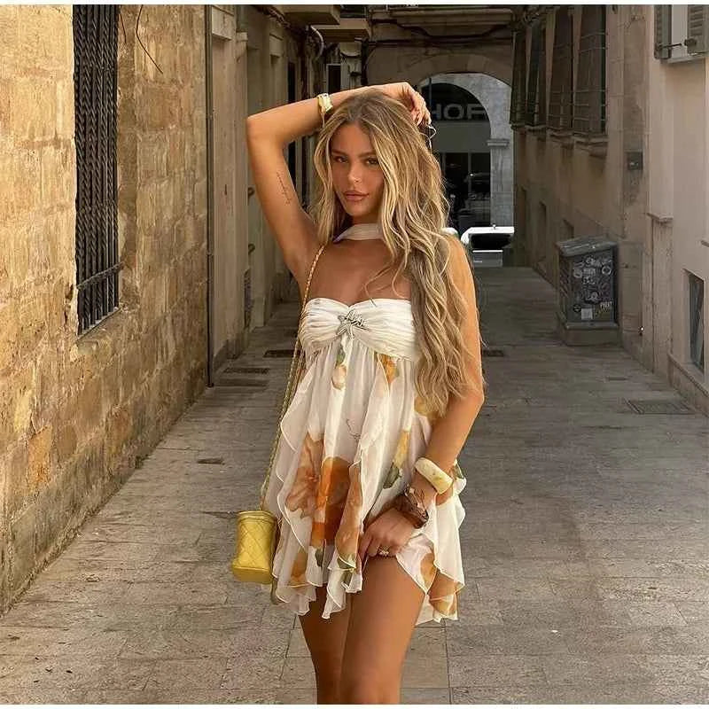 Printed Off-Shoulder Summer Dress