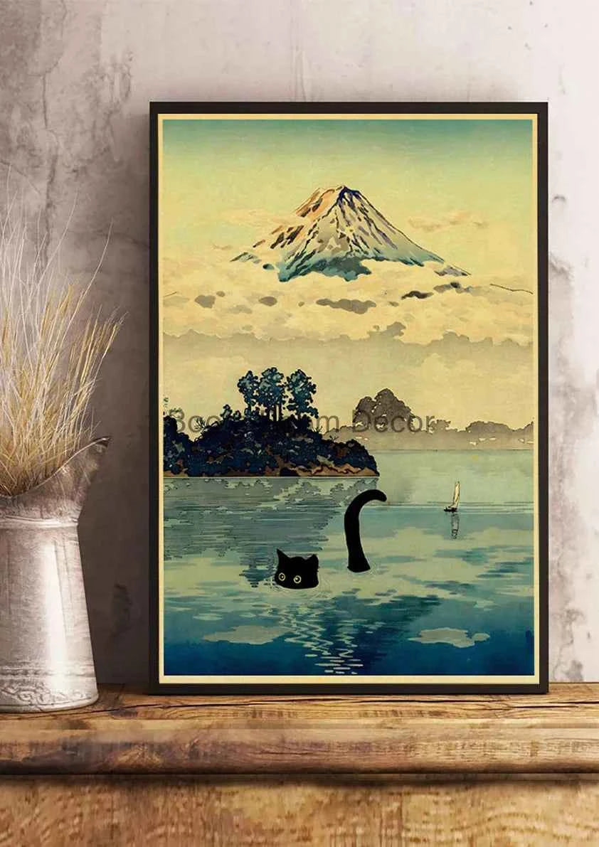 Cute Digital Cats Poster – Funny DIY Cartoon Wall Art - Muselune