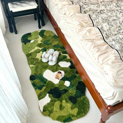 Forest Moss Flocking Ultra Soft Non-Slip Rug