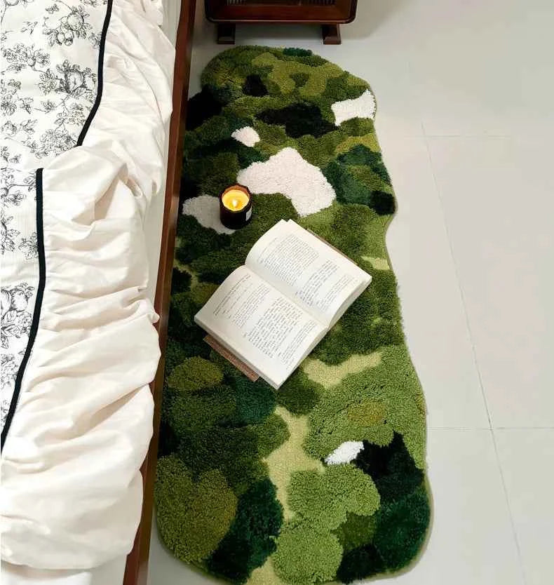 Forest Moss Flocking Ultra Soft Non-Slip Rug
