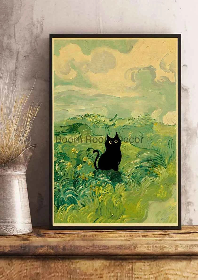 Cute Digital Cats Poster – Funny DIY Cartoon Wall Art - Muselune