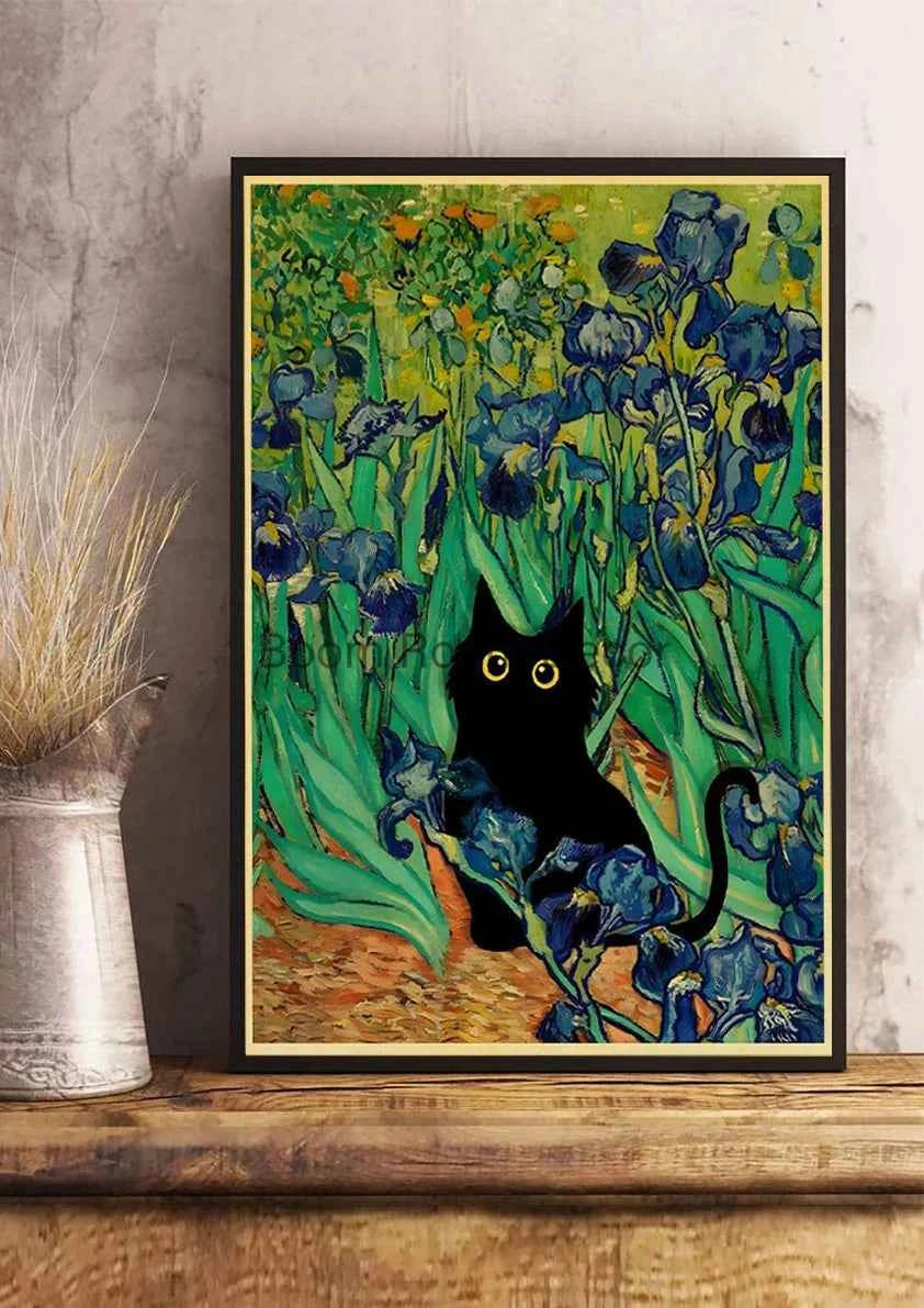 Cute Digital Cats Poster – Funny DIY Cartoon Wall Art - Muselune