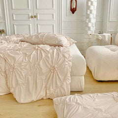 Big Pinch Pleat Duvet Cover – Soft Microfiber 3pcs Bedding Set - Muselune