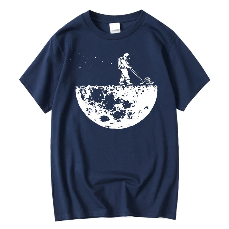 100% Cotton Space Loose O-neck T-shirt - Muselune
