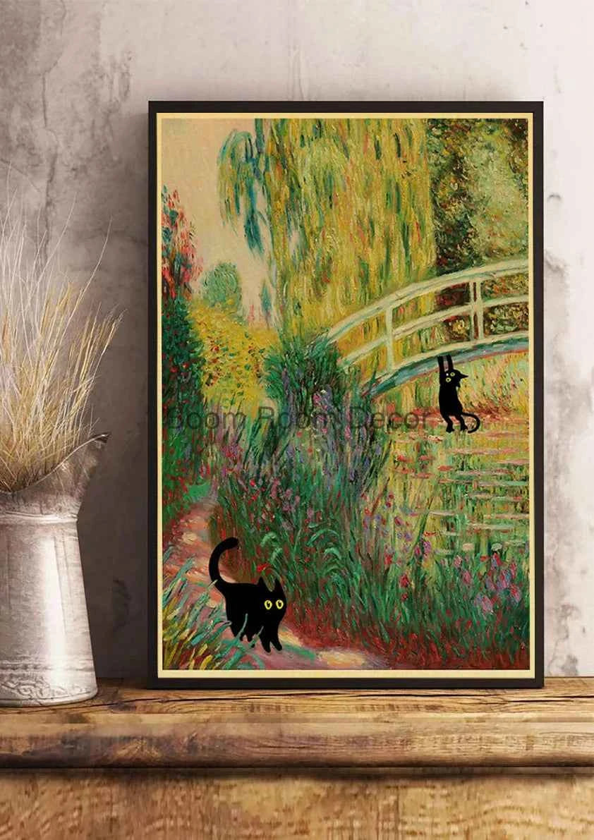 Cute Digital Cats Poster – Funny DIY Cartoon Wall Art - Muselune