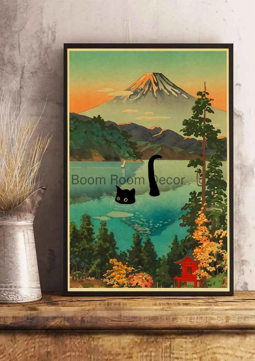 Cute Digital Cats Poster – Funny DIY Cartoon Wall Art - Muselune