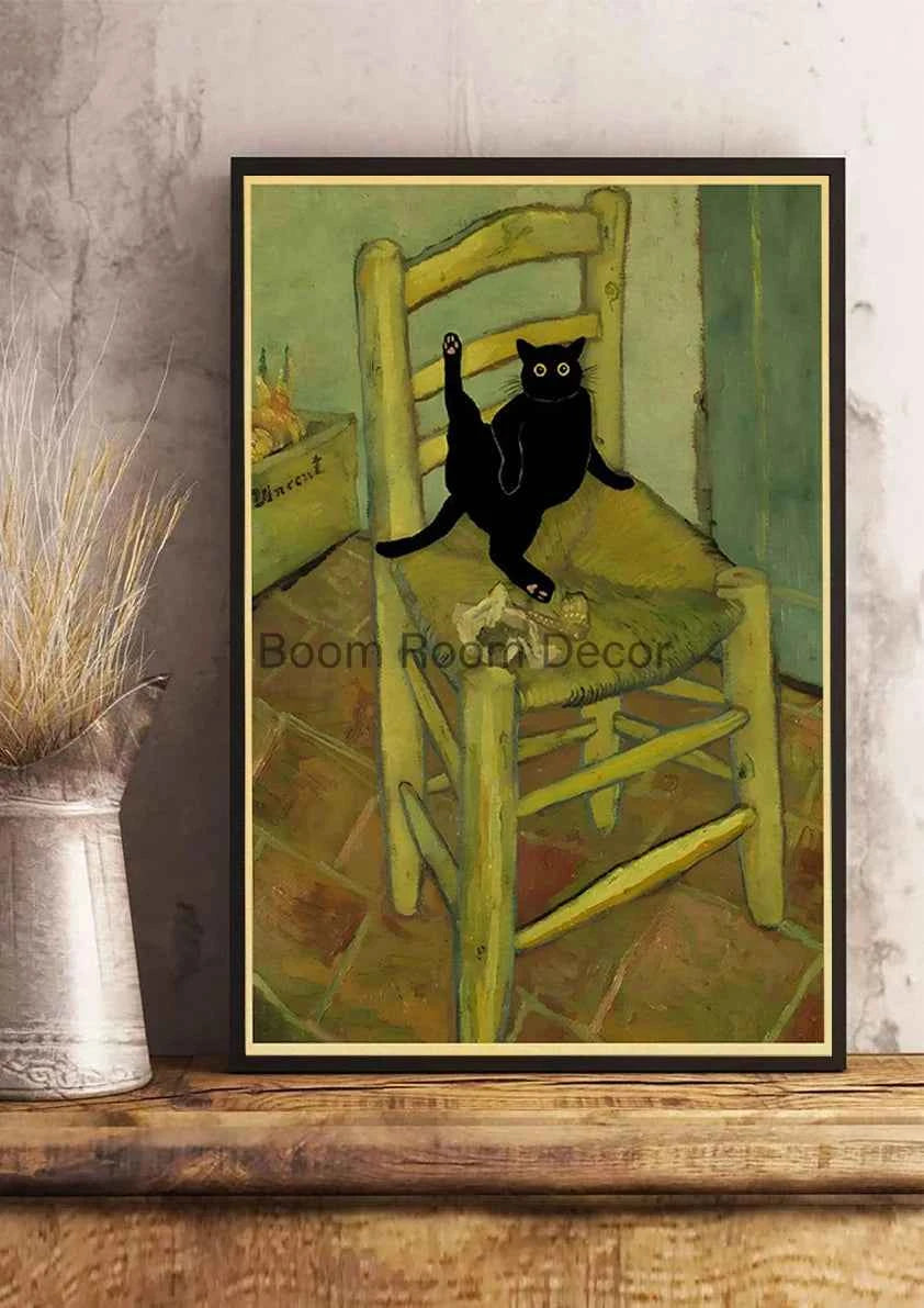 Cute Digital Cats Poster – Funny DIY Cartoon Wall Art - Muselune