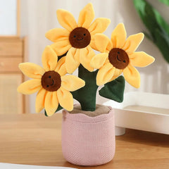 Sunflower Plush Bouquet – Cute Potted Plant Doll /Soft Toys - Muselune