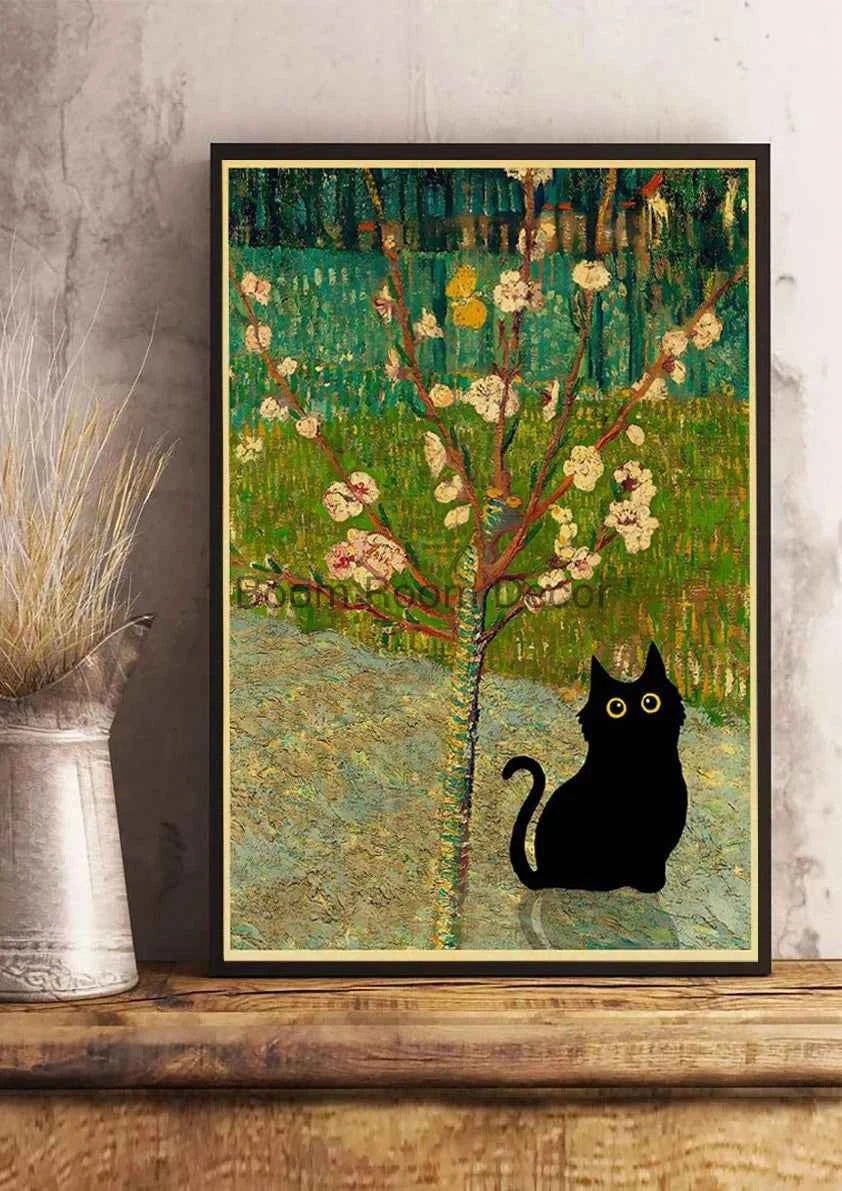 Cute Digital Cats Poster – Funny DIY Cartoon Wall Art - Muselune