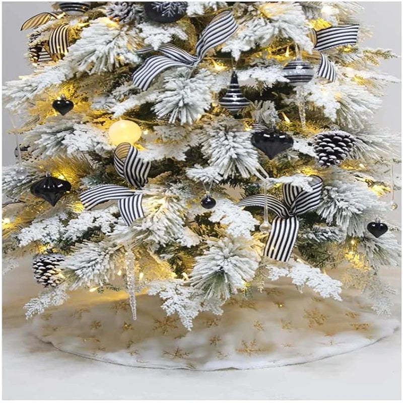 Fashion Christmas Tree Skirt Mat Under The Decorations For Home Snowflake 78/90/122cm New Foot Carpet 2026 Christmas Decor Muselune