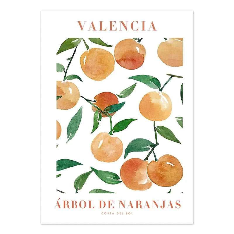 Abstract Lemon Flower Eye Orange Vintage Plant Wall Art Canvas Painting Posters and Prints Wall Pictures for Living Room Decor - Muselune