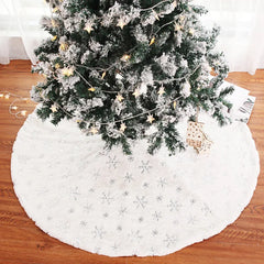 Fashion Christmas Tree Skirt Mat Under The Decorations For Home Snowflake 78/90/122cm New Foot Carpet 2026 Christmas Decor Muselune