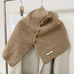 Cloak Poncho Cape Button split knitted cape shawl Muselune