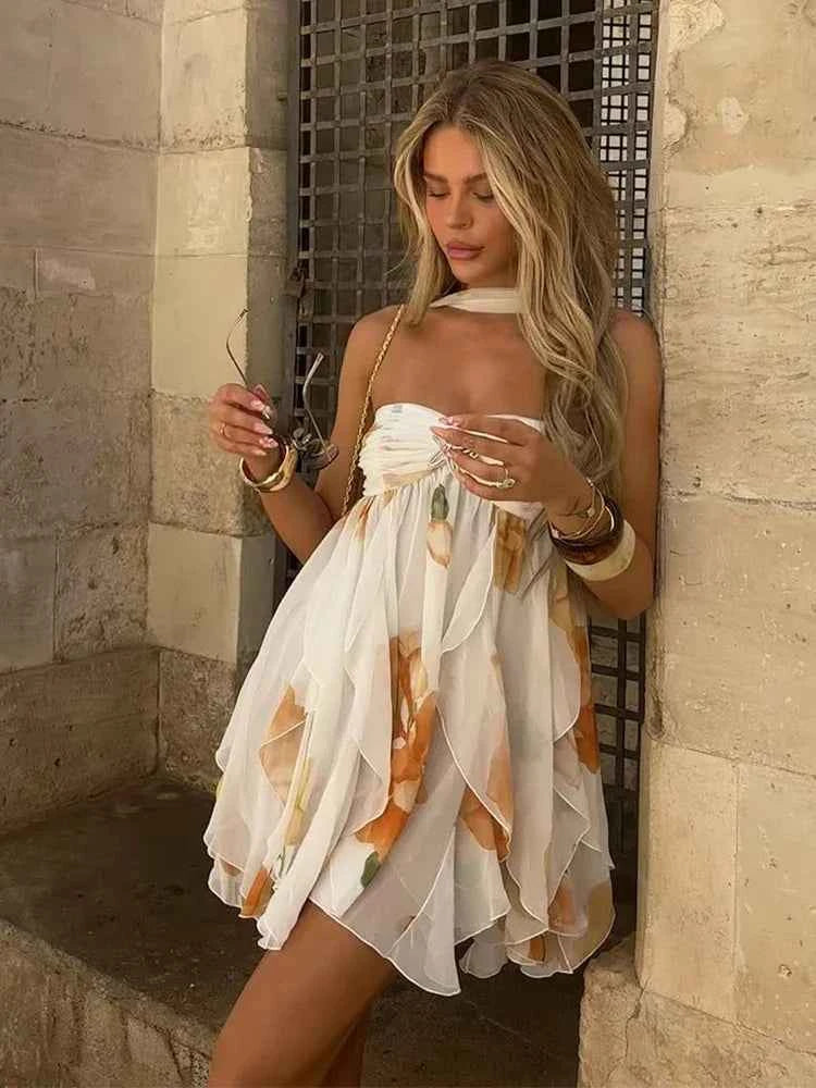Printed Off-Shoulder Summer Dress