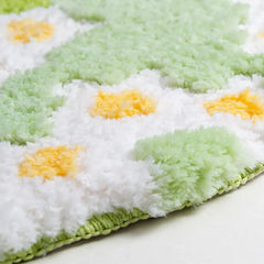 Nordic 3D Lawn Green Pink Irregular Moss Tufted Rug Muselune