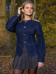Vintage O-neck Denim Jacket & Pants Sets - Muselune