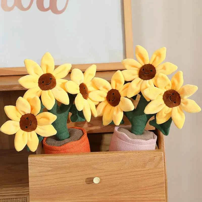 Sunflower Plush Bouquet – Cute Potted Plant Doll /Soft Toys - Muselune