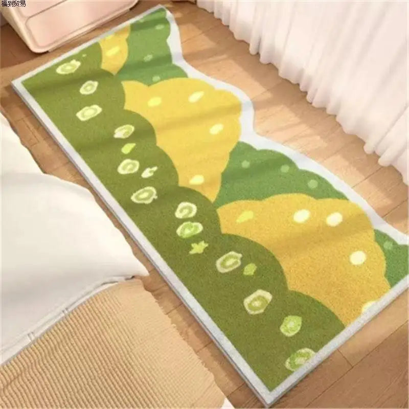 Moss Flat Printed Carpe Imitation Cashmere Irregular Mat Muselune