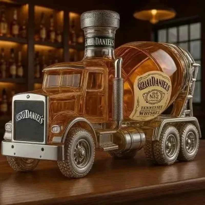 Creative Whiskey Bottle Transparent Glass Cement Decoration