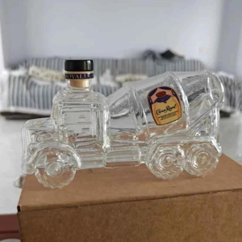 Creative Whiskey Bottle Transparent Glass Cement Decoration