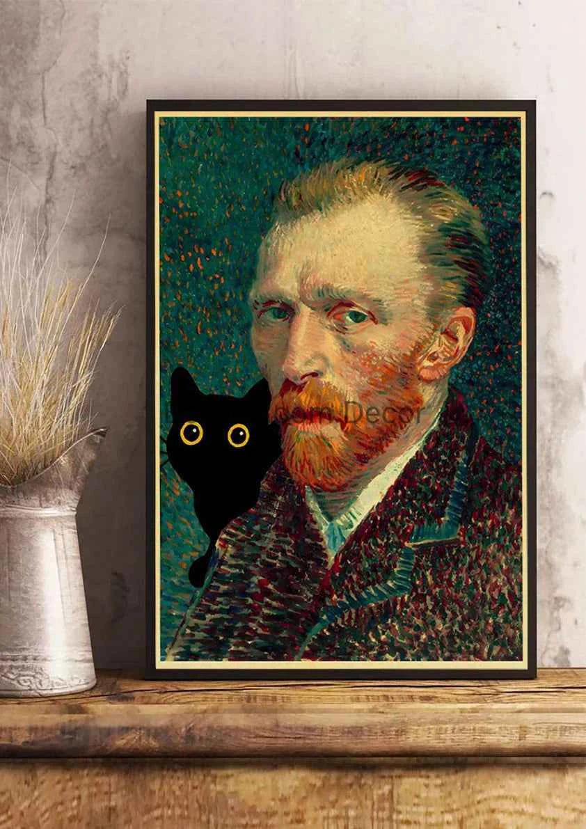 Cute Digital Cats Poster – Funny DIY Cartoon Wall Art - Muselune