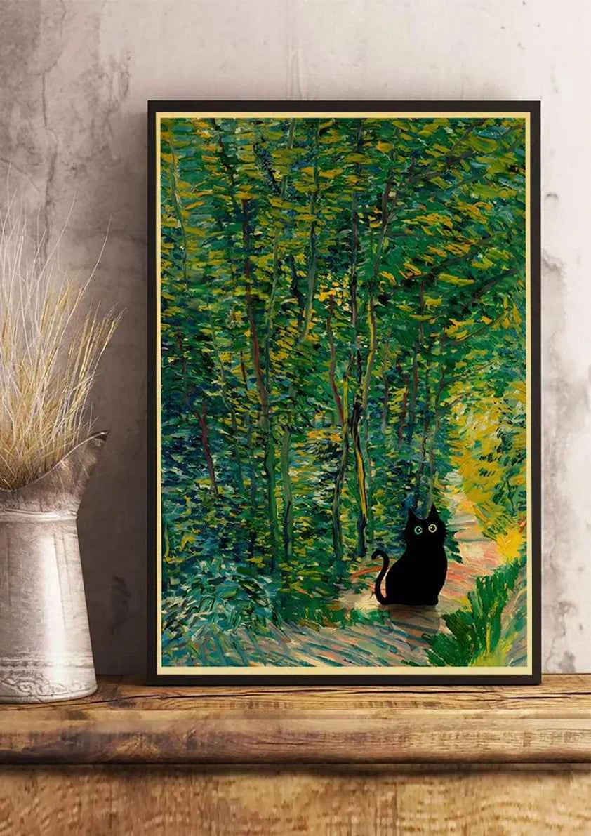 Cute Digital Cats Poster – Funny DIY Cartoon Wall Art - Muselune