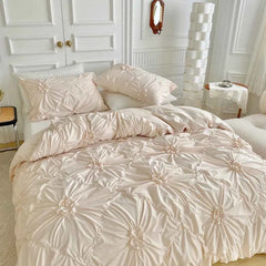 Big Pinch Pleat Duvet Cover – Soft Microfiber 3pcs Bedding Set - Muselune