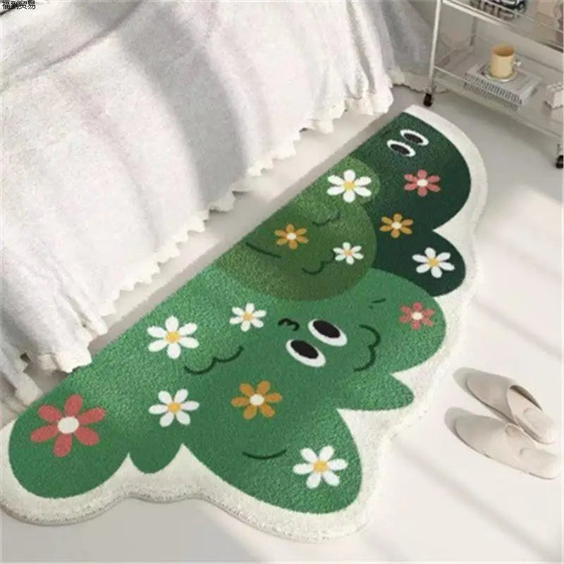 Moss Flat Printed Carpe Imitation Cashmere Irregular Mat Muselune